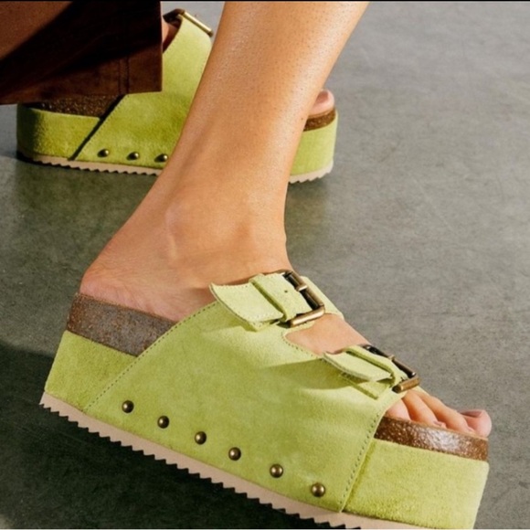 Free People x Intentionally Rule Breaker Flatform Sandals Size 7 NEW - Picture 1 of 17